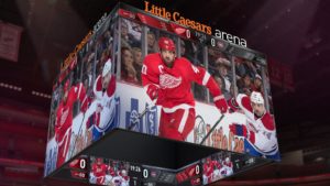 Little Caesars Arena videoboard rendering