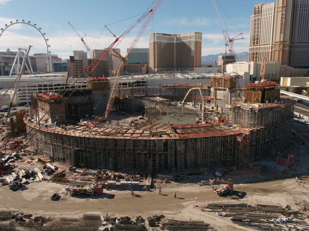 Msg Sphere At The Venetian Construction Makes Progress Arena Digest