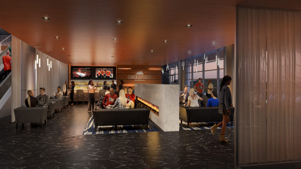 Wells Fargo Center VIP Lobby renovation rendering